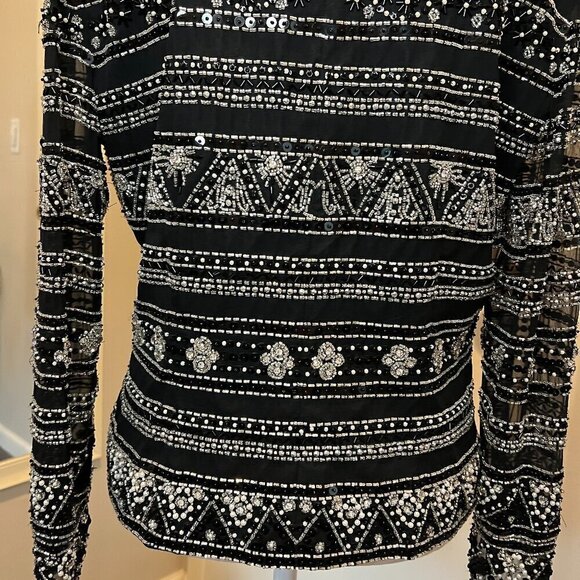 Jovani New York 100% Silk Black Beaded Formal Jacket with tie front, Size M/L? - Picture 14 of 16